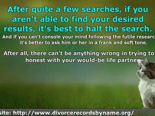 Is It Possible That You Look Up Someone's Divorce Records fo