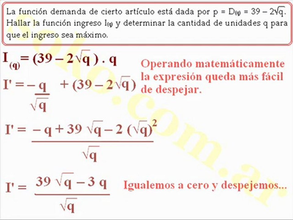 Análisis 1 (UBA Cs económicas) Aplicaciones económicas