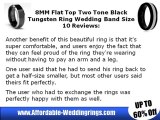 8MM Flat Top Two Tone Tungsten Wedding Band