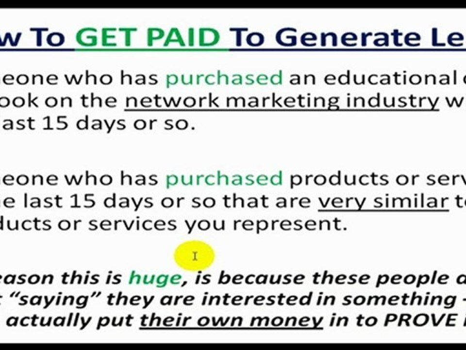 => Get PAID To Generate MLM Network Marketing Leads? Here's