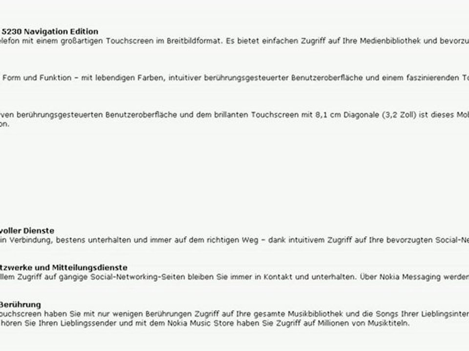 Smartphone Nokia 5230 Navigation Edition Video