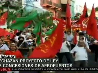 Movilizaciones en Paraguay contra privatización de patrimonio del Estado
