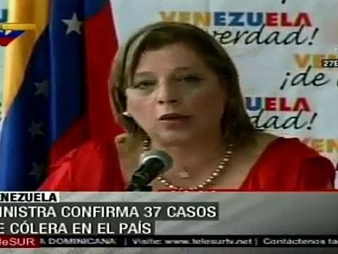 Confirman 37 casos de cólera en Venezuela