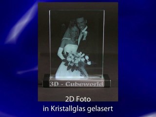 3D Foto in Glas 3D Photo - Valentinstag - Hochzeit