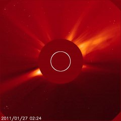 Eruption solaire et CME janvier 2011