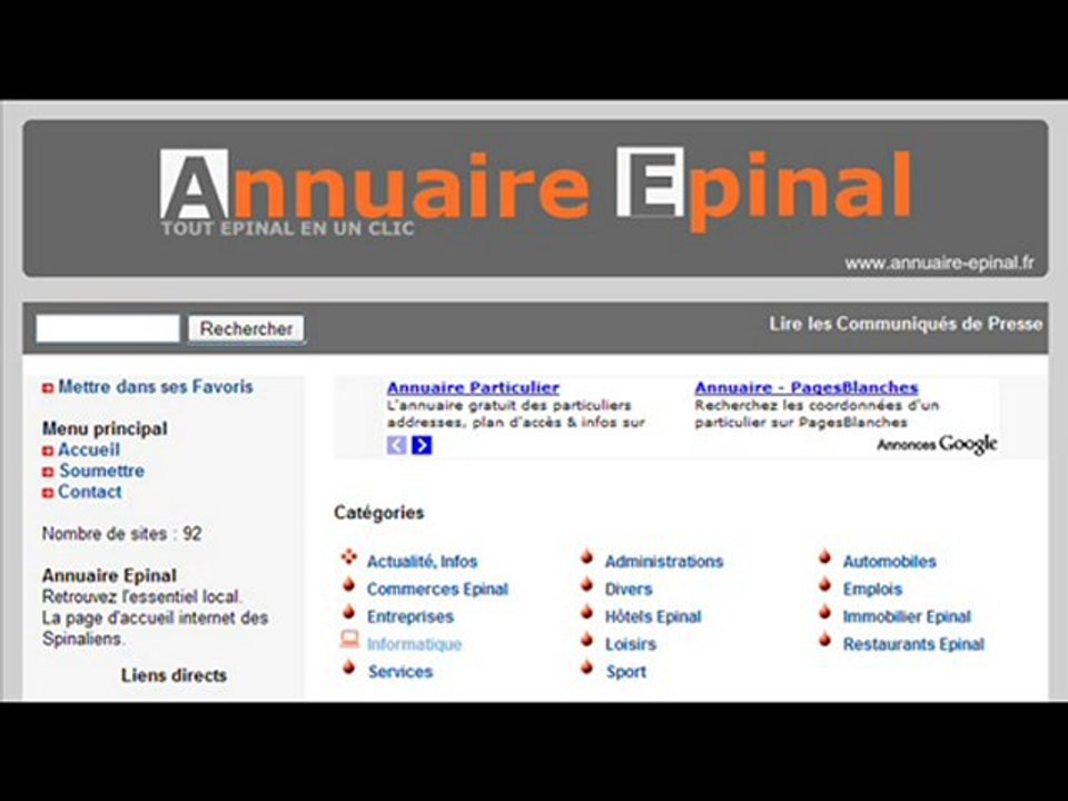 Annuaire Epinal : Tous les sites web Spinaliens