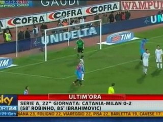 Video Gol Catania - Milan 0-2 - Robinho, Ibrahimovic
