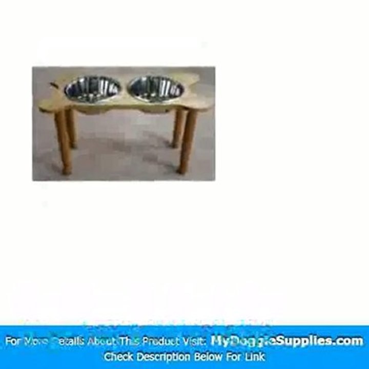 2 Bowl Bone Shaped Pet Diner Size  Small  Finish  Cherry -