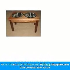 2-Bowl Traditional Style Pet Diner in Mahogany Size  Small