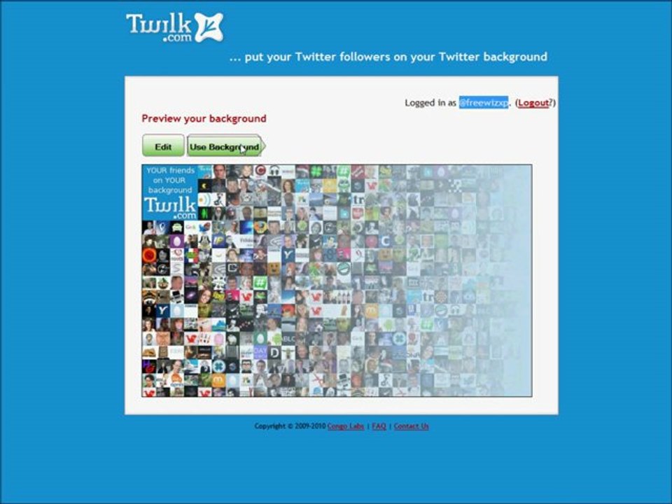 Twitter : ajouter une mosaïque en background
