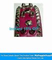24 Inch Hot Pink Leather Spiked   Studded Dog Collar - M -