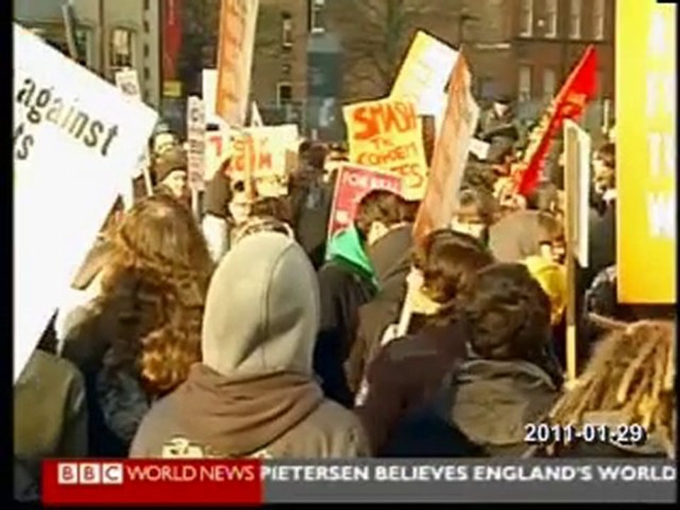 Manifs Etudiants et Syndicats au Royaume Uni