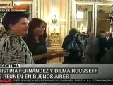 Cristina Fernández y Dilma Rousseff se reúnen en Buenos Aires