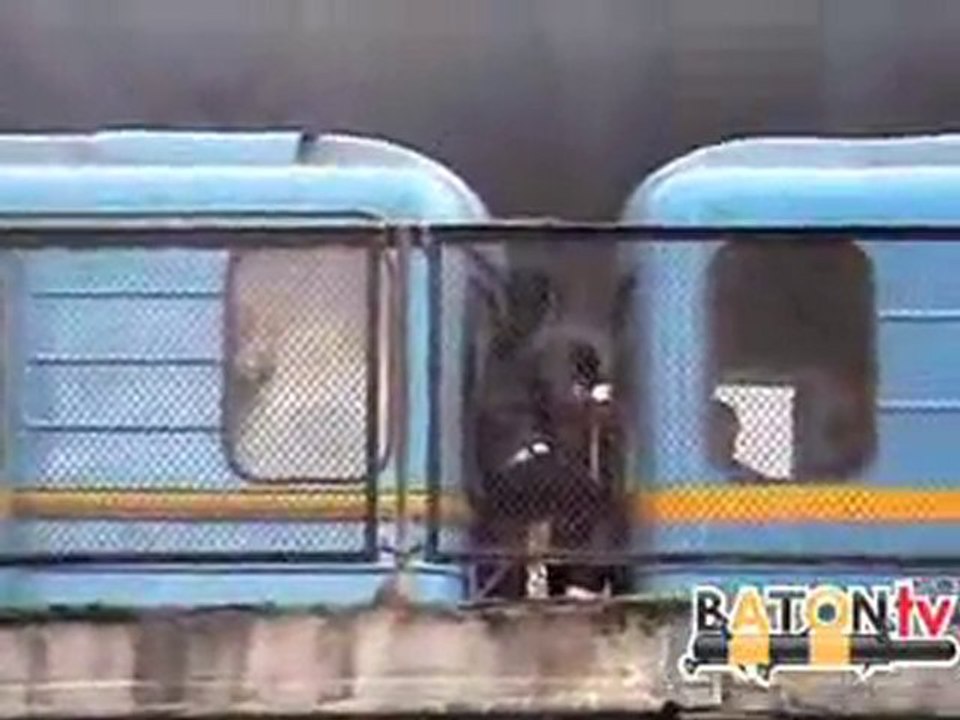 Jump from the train into the river