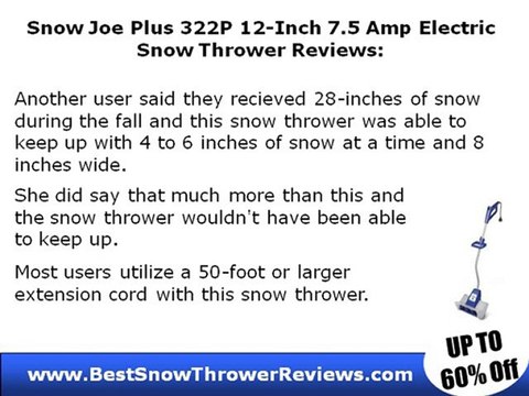 Snow Joe Plus 322P Electric Snow Thrower