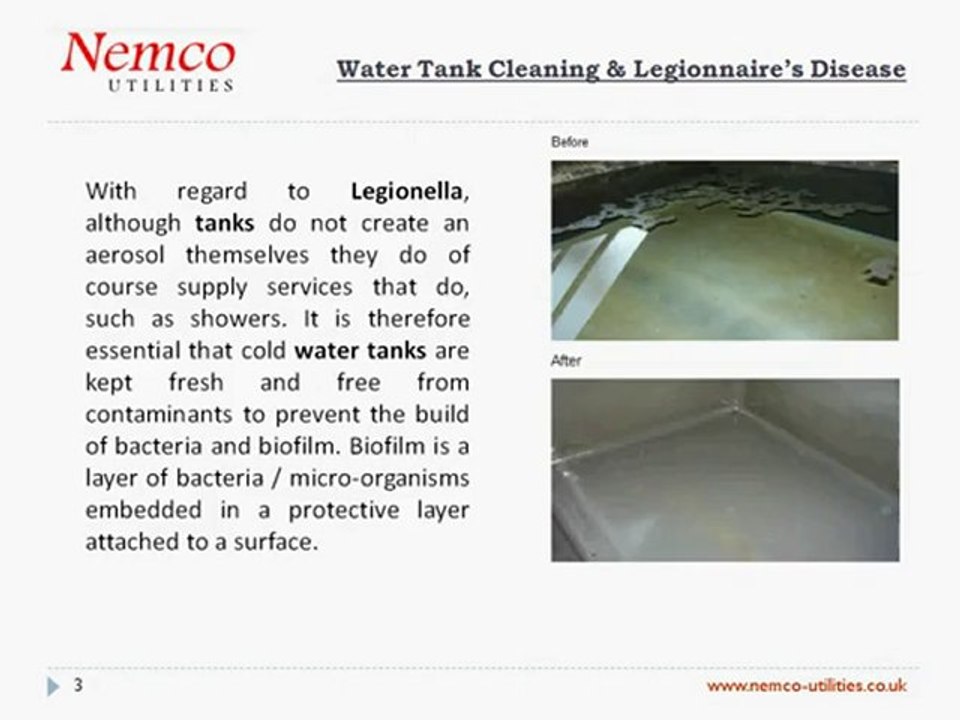 Water Tank Cleaning & Legionnaire’s Disease