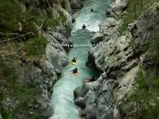Bird's Eye View of Kayakers on Chateaux Queyras
