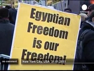 Manifestation à New York contre Moubarak - no comment