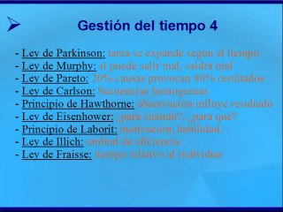 Leyes y principios de gestión del tiempo