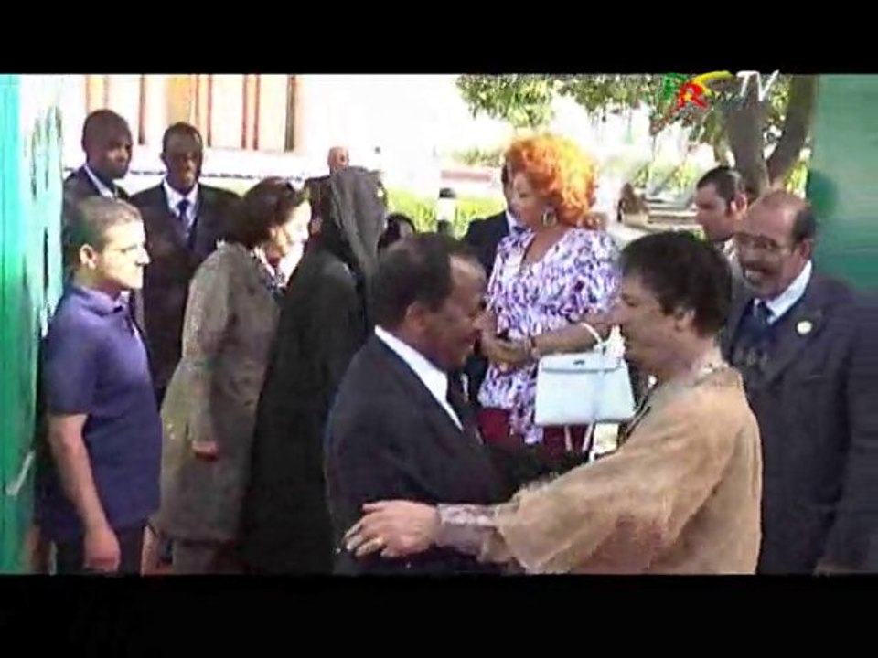 Paul Biya et kadhafi au cinquantenaire du Tchad