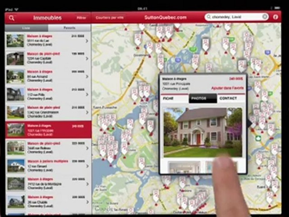 L'application Sutton Québec dans la publicité du iPad