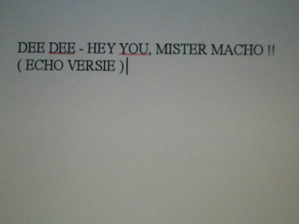 Dee Dee - Hey You, Mister Macho