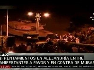 Choques violentos entre partidarios y opositores de Mubarak en Alejandría