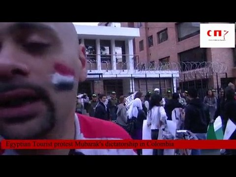 Ciudadanos Árabes protestan en embajada de Bogota.