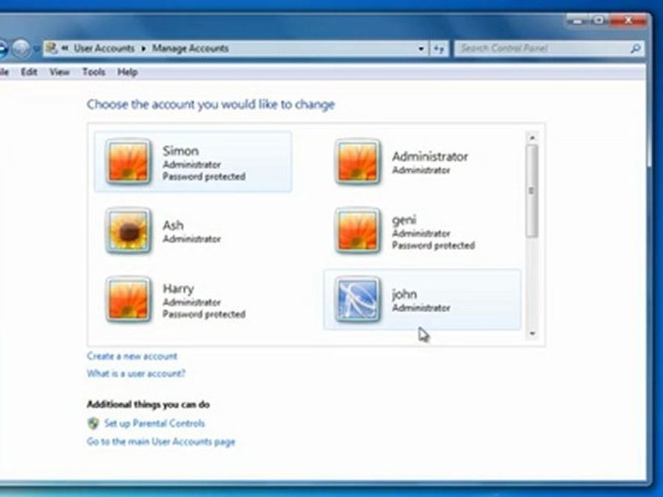 How to add user account in windows 7