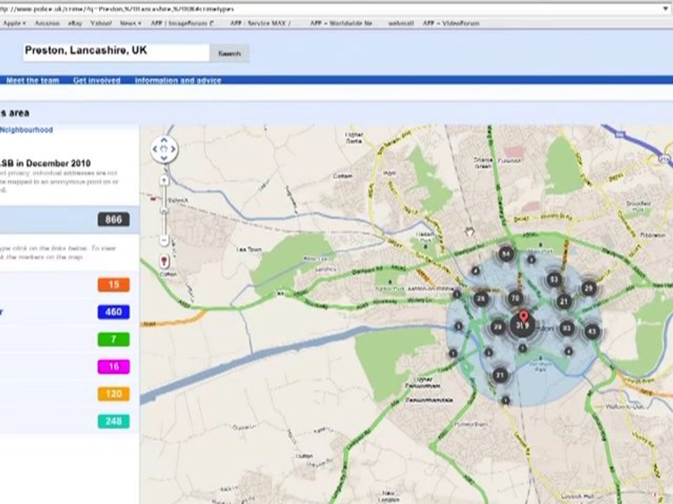 GB:  visualiser crimes et délits rue par rue
