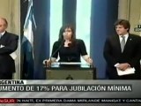 Gobierno argentino aumenta jubilaciones