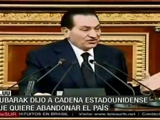 Mubarak reveló a televisora estadounidense intención de dejar Egipto