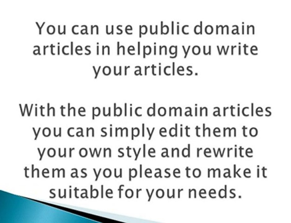 The Easiest Way to Create Articles – Public Domain