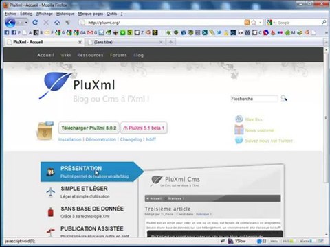 Créer votre site avec le CMS PluXml
