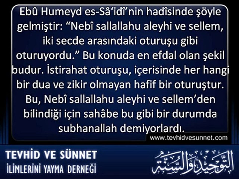 NAMAZ ◆ Namazda İstirahat Celsesi Ne Demektir ?