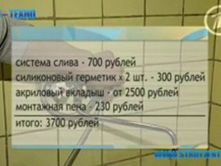 Акриловый вкладыш в ванну,эмалировка ванны или замена ванны?"САН-ТЕХНО" и 1 канал ТВ.