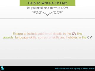 help me to write a cv