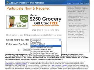 Grocery Gift Card - Get a Free $250 Grocery Gift Card Now!!