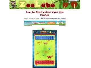Un jeu de casse briques avec des crabes