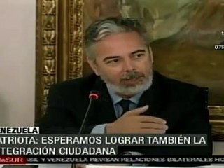 Patriota: esperamos lograr la integración ciudadana entre Brasil y Venezuela