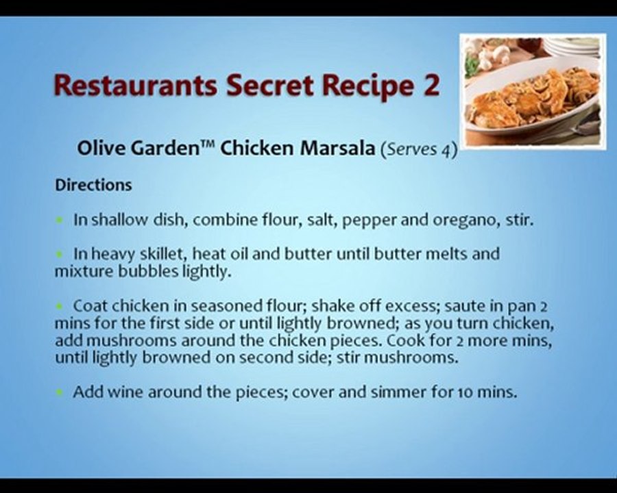 Restaurants Secret Recipes - 3 Copycats Recipes