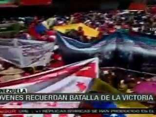 Jóvenes venezolanos recuerdan batalla de la victoria