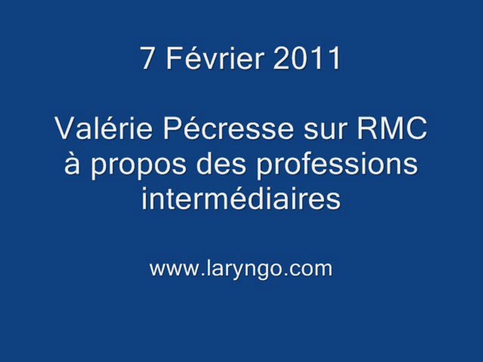 Valérie Pecresse sur RMC sur les professions intermédaires