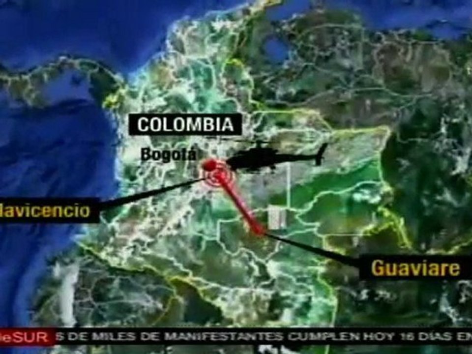 Recorrido del helicóptero para la liberación de Marcos Baquero