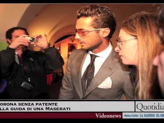 Corona senza patente alla guida di una Maserati