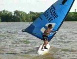 Freestyle windsurfing - jumping the boom
