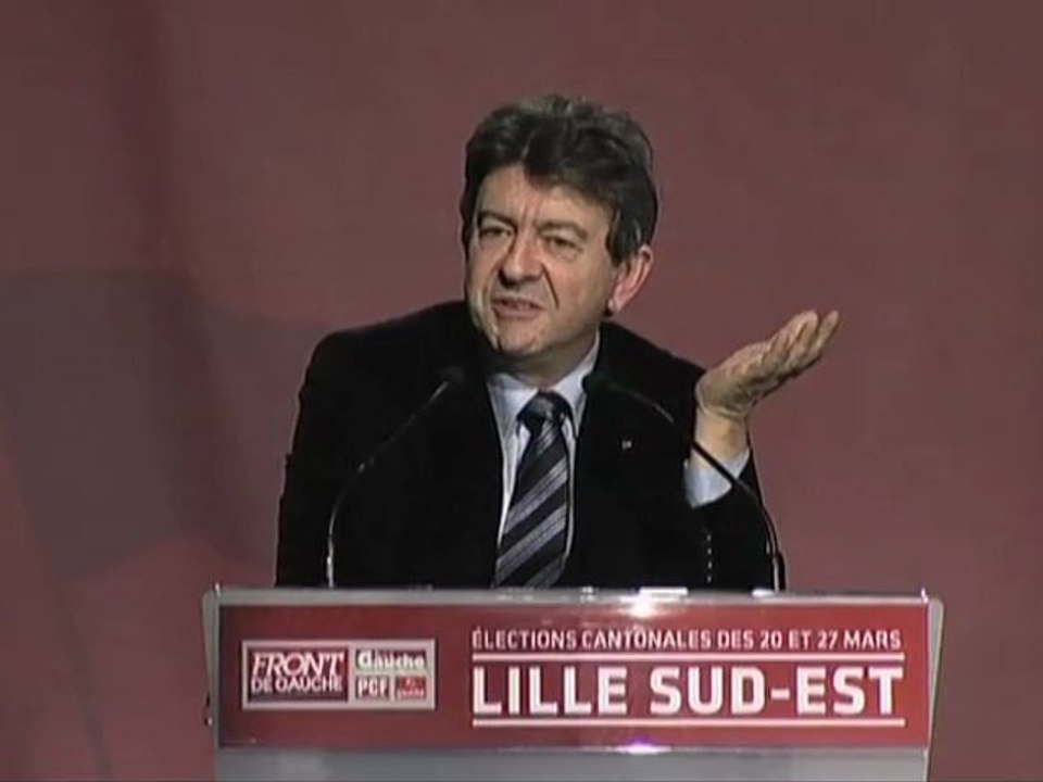 Jean-Luc Mélenchon en meeting Front de Gauche Lille 9/02/11