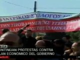 Continúan protestas contra plan económico del gobierno en Grecia