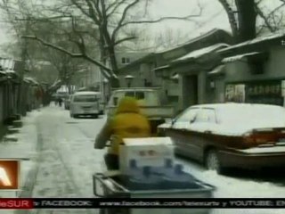 Pekín amanece cubierta por nieve artificial