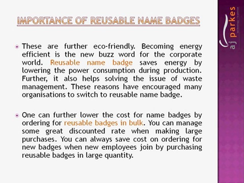 Importance Of Reusable Name Badges